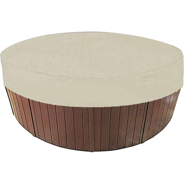 Prelata rotunda pentru piscina, prelata solara pentru piscina, husa de protectie impermeabila pentru spa, 100% rezistenta la UV, 190T pentru cada spa in aer liber, 200x30cm/190x30cm