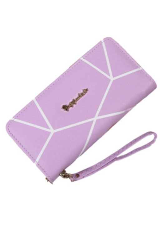 Дамски портфейл тип wristlet с лилава каишка 40x45см