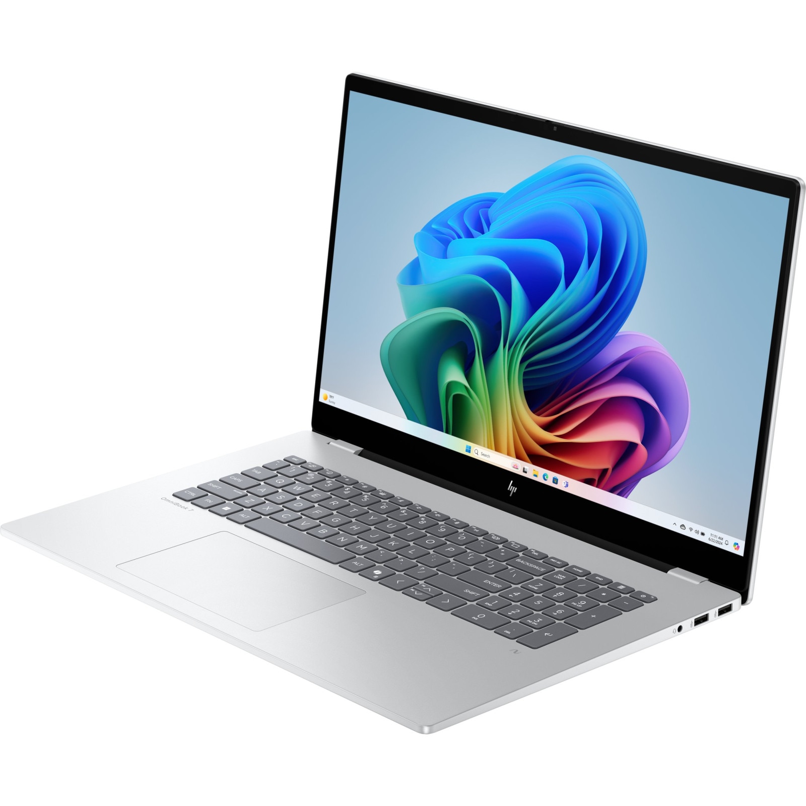 Laptop HP OmniBook 7, 17.3" Full HD Touchscreen, Intel® Core™ Ultra 5 226V pana la 4.5 GHz, 16 GB RAM LPDDR5x 8533, 1 TB SSD, Intel Arc Graphics, Windows 11 Home, Glacier Silver 1 TB