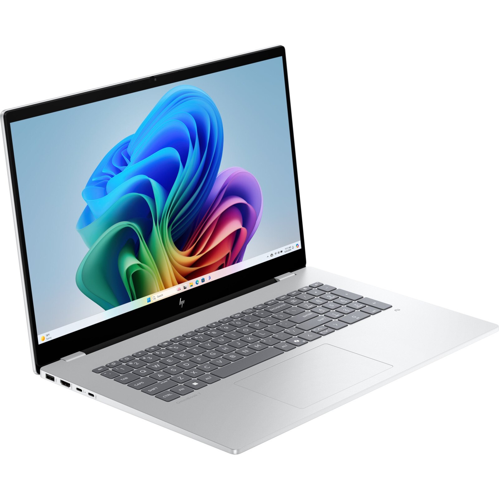 Laptop HP OmniBook 7, 17.3" Full HD Touchscreen, Intel® Core™ Ultra 5 226V pana la 4.5 GHz, 16 GB RAM LPDDR5x 8533, 1 TB SSD, Intel Arc Graphics, Windows 11 Home, Glacier Silver 1 TB