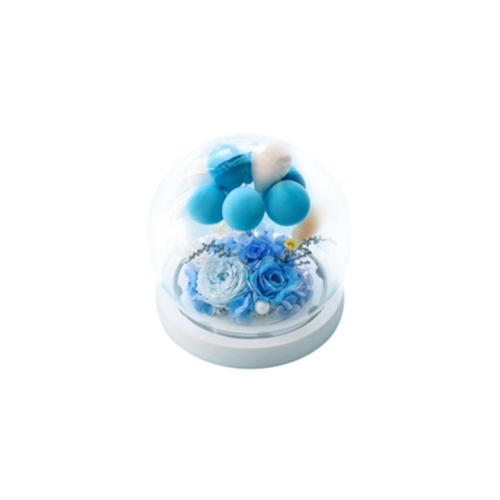 Balon cu trandafiri eterni, aranjament floral, rosu, mediu