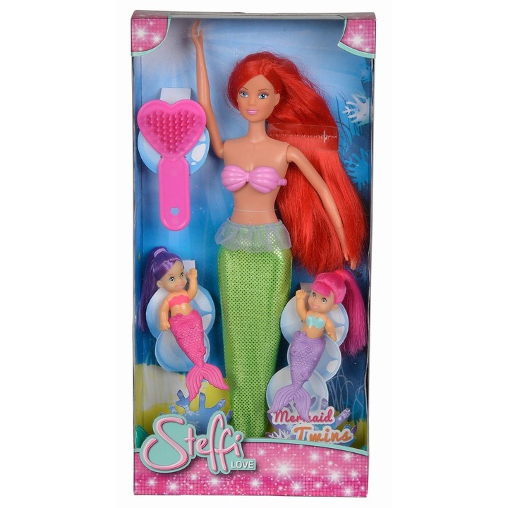 Papusa steffi sirena cu corp verde