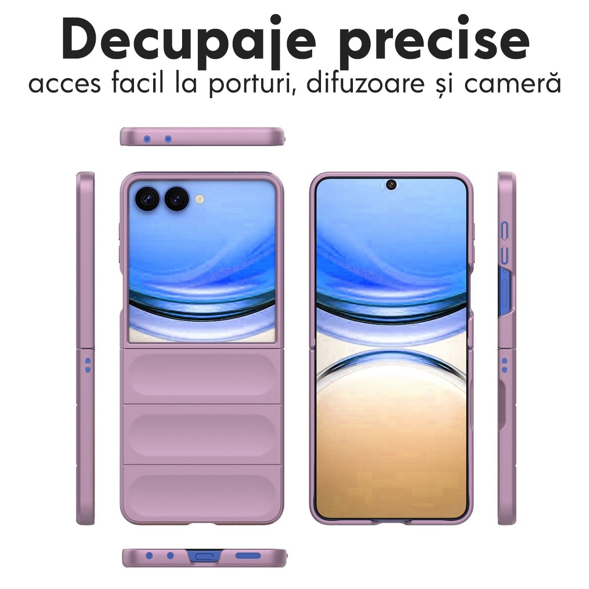 Husa pentru Samsung Galaxy Z Flip 8 DaDen® Magic Shield, Antisoc, Material flexibil, TPU, Mov