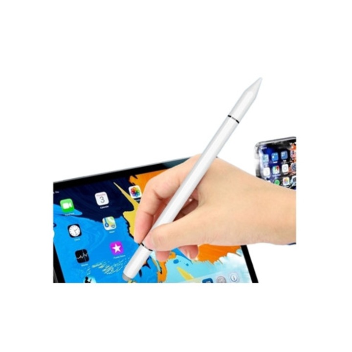 Stylus magnetic capacitiv 3-in-1, negru