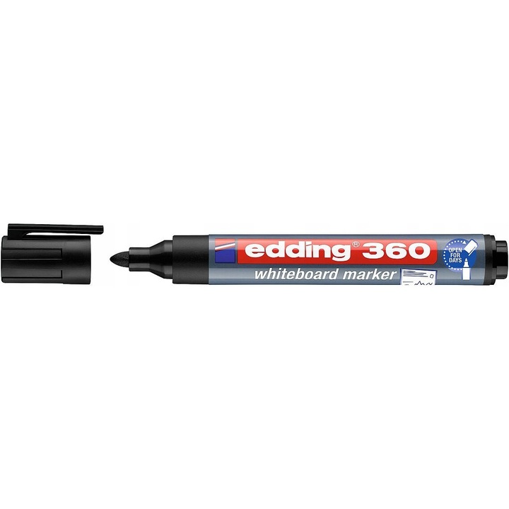 Edding 360 táblamarker, 3mm, fekete, 10 db-os készlet