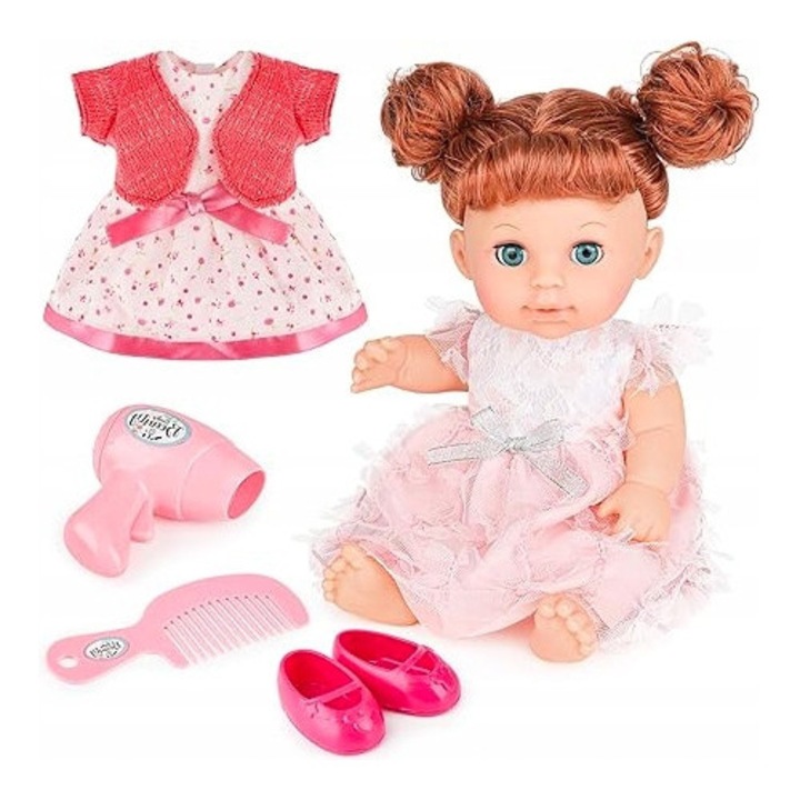 Papusa deAO pentru fete par lung cu accesorii