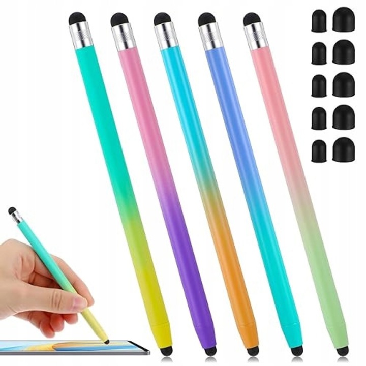 Set 5 stylus universal, aluminiu, ergonomic, negru