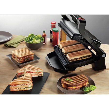 Gratar electric Tefal OptiGrill+ GC712834, 2000 W, 6 programe automate, Negru