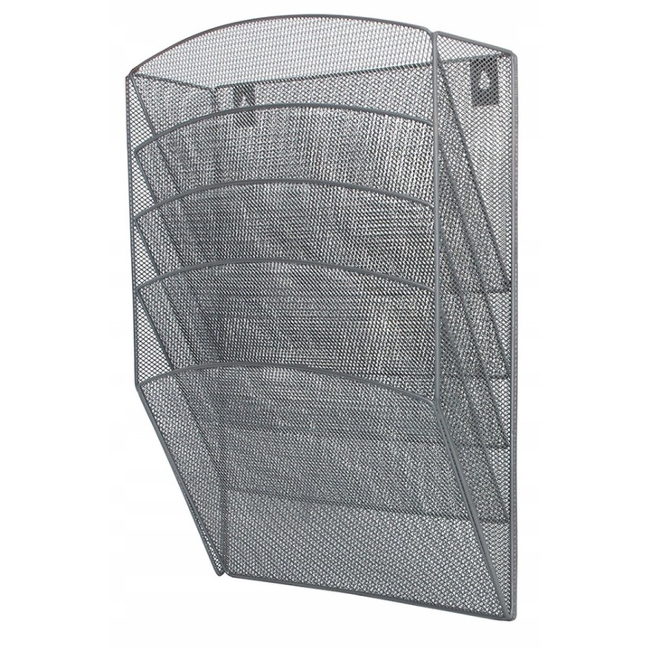 Set 5 polite metalice suspendate Q-CONNECT, argintiu, 31.5x44x12cm