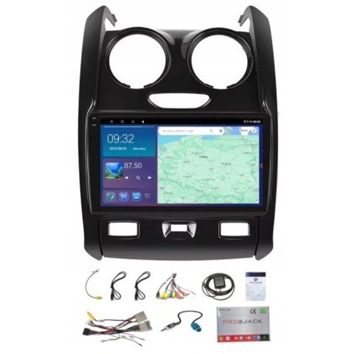 Radio navigatie auto Projack Duster 2014-2018 Android 12, 9 inch, negru, 2xUSB, 2GB RAM, 64GB ROM