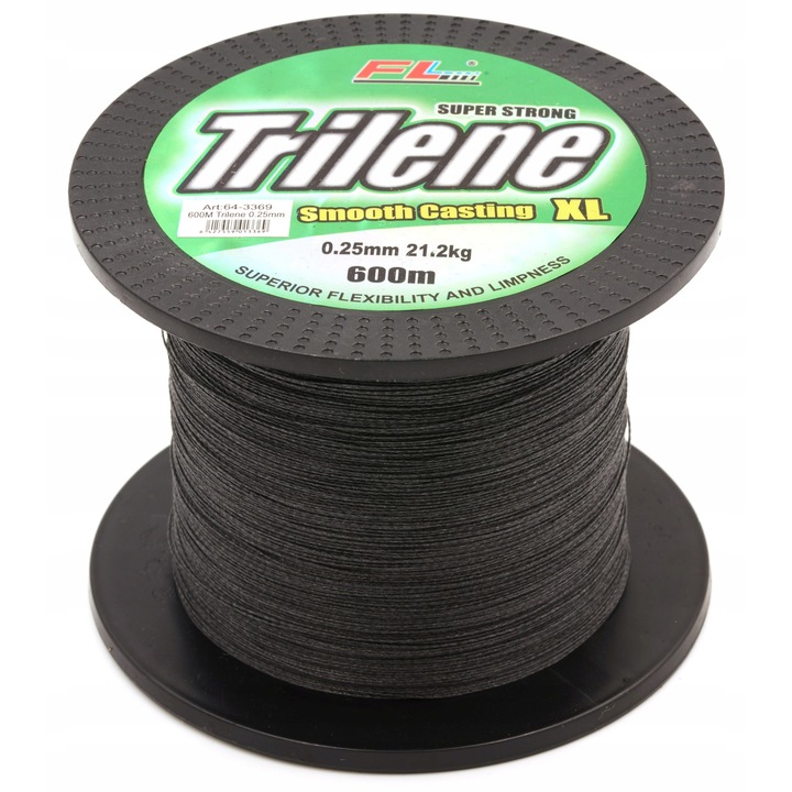 Fir impletit FL Trilene X4, negru, 0,10mm, 600m