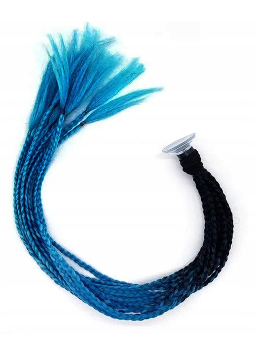 Set 12 cozi impletite DKM pentru casca, fixare ventuza si banda adeziva, 60-70cm
