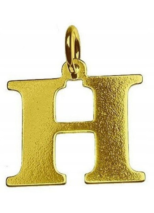 Pandantiv litera H ArtWings argint 925 placat aur 24K 17.8x15mm