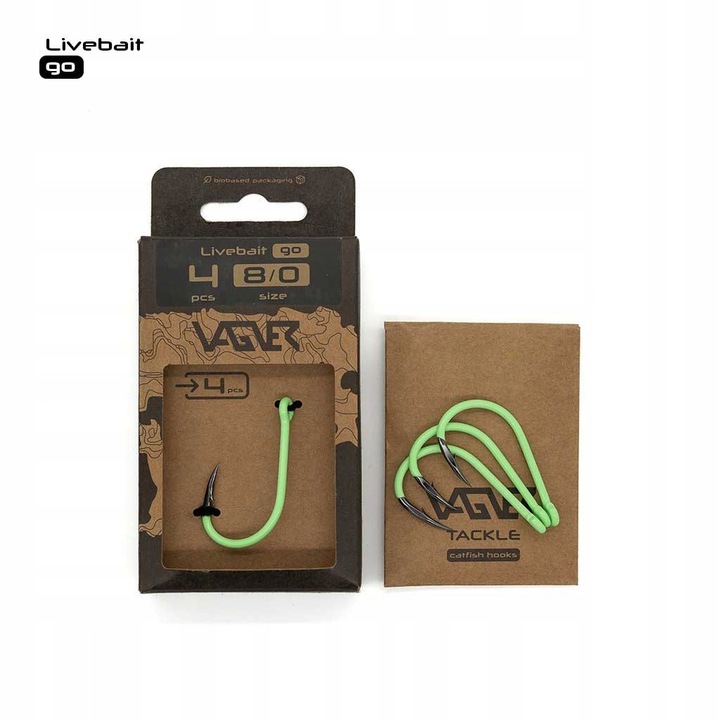 Carlige pescuit Vagner Livebait Go 9/0 set 4 buc negru nickel