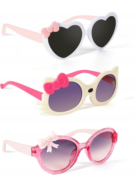 Ochelari de soare copii Object inima set 3 bucati