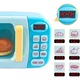 Cuptor cu microunde pentru copii deAO cu sunete si mancare, multicolor, 3 ani+