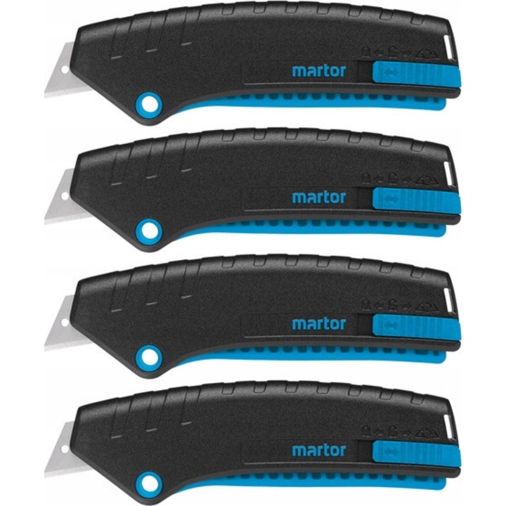 Cutit de siguranta Martor Secunorm Mizar, negru, 139x15.6x50.5mm, set 4 bucati