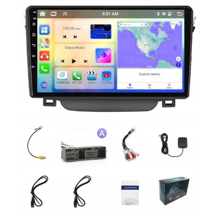 Radio navigatie auto Projack Hyundai i30 Elantra 2011-2017 Android 4GB 64GB 9inch negru