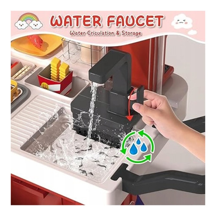 Bucatarie pentru copii deAO cu efecte sonore si aburi 88 piese