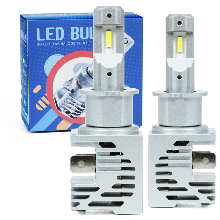 Set 2 Becuri LED H3 Interlook M4 50W 12V-24V Alb Rece 6500K