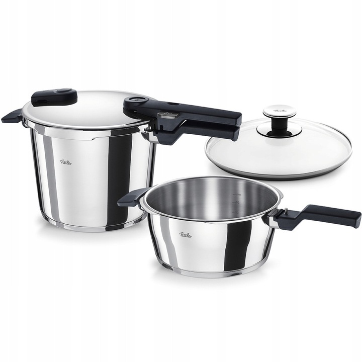 Fissler Vitaquick rozsdamentes acél kukta szett 6l 3.5l üvegfedővel