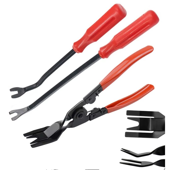 Set scule demontare tapiterie DKM, cleste si leviere, 2 dimensiuni, universal