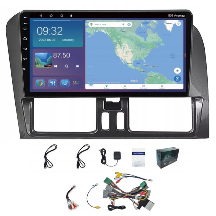 Radio navigatie auto Projack Volvo XC60 2009-2017 Android 12, 9 inch, gri, 2xUSB, 2GB RAM, 64GB ROM