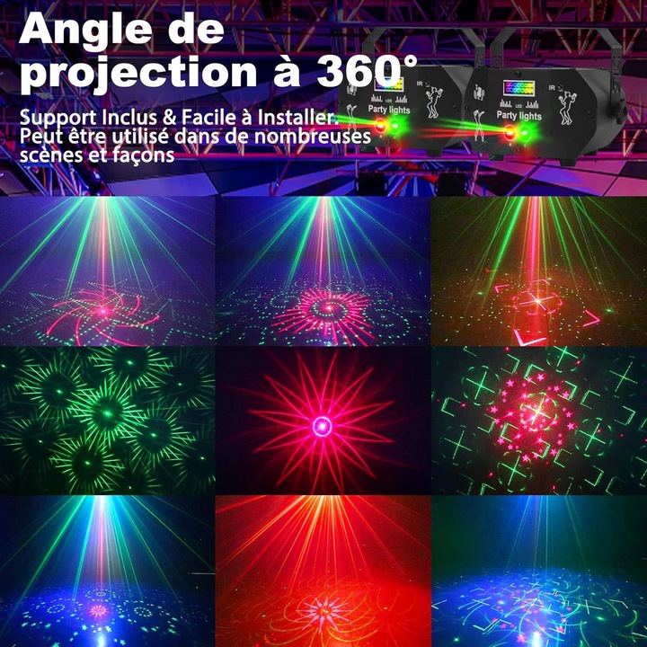 Lampa LED discoteca RGB cu telecomanda muzicala stroboscop