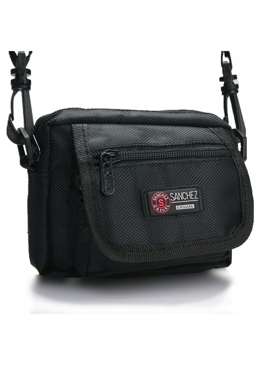 Geanta barbati Sanchez Casual, negru, 15x5x12cm, nylon