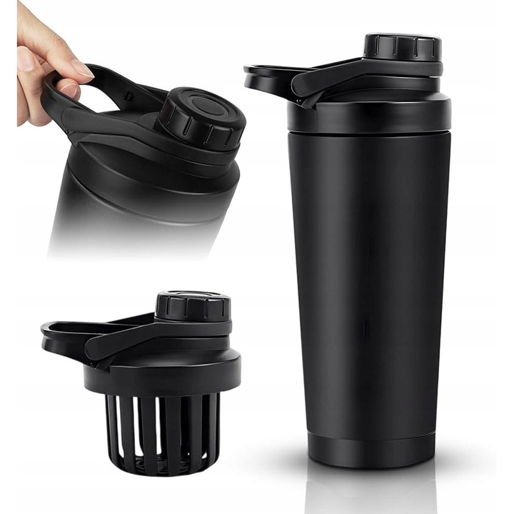 Shaker Element 750ml izolat inox negru BPA free
