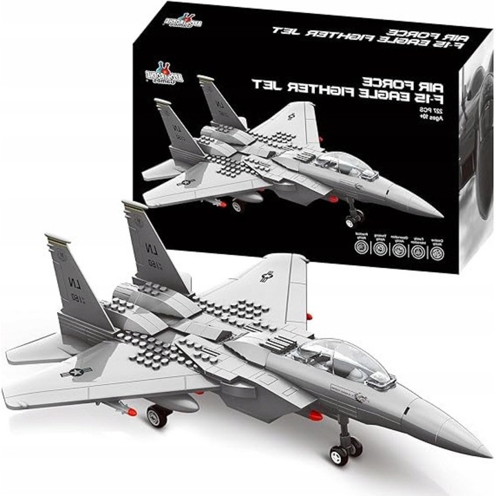 Set de constructie Klocki Mysliwiec F 15 Eagle 227 piese