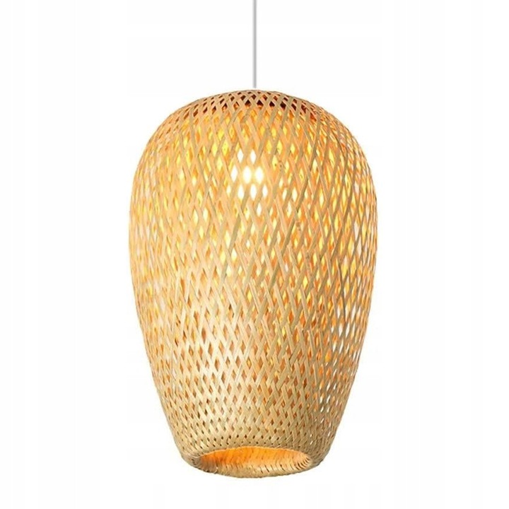 Lampa suspendata bambus Interlook, boho, natural, 37x21cm