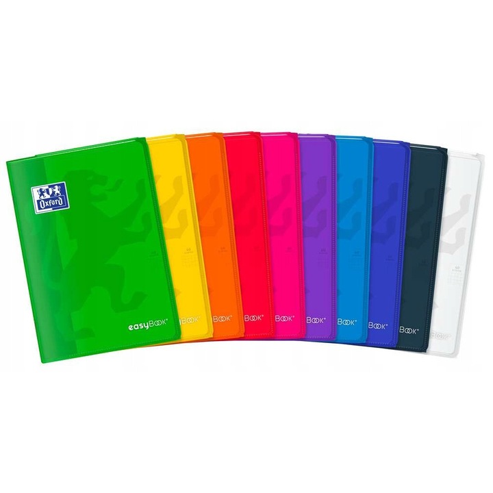 Caiet Oxford EasyBook B5 60 file cu buzunar si coperta polipropilena multicolor