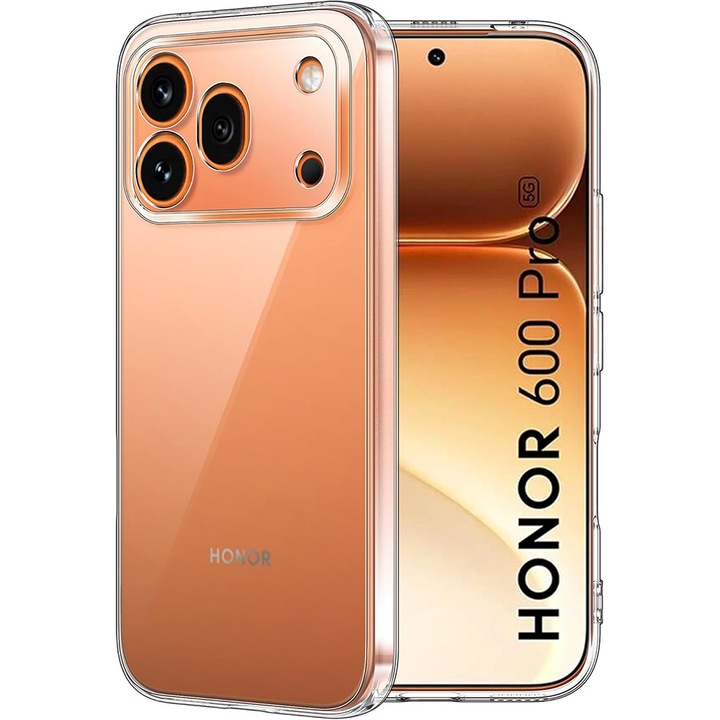 Honor 600 Pro 5G kompatibilis szilikon hátlaptok, vastag, átlátszó, 2mm