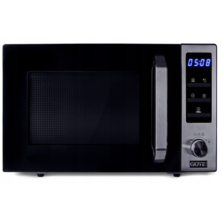 Cuptor cu microunde Gotie GKM-720, grill 1000W, inox, 20L, 25.5cm, negru-argintiu