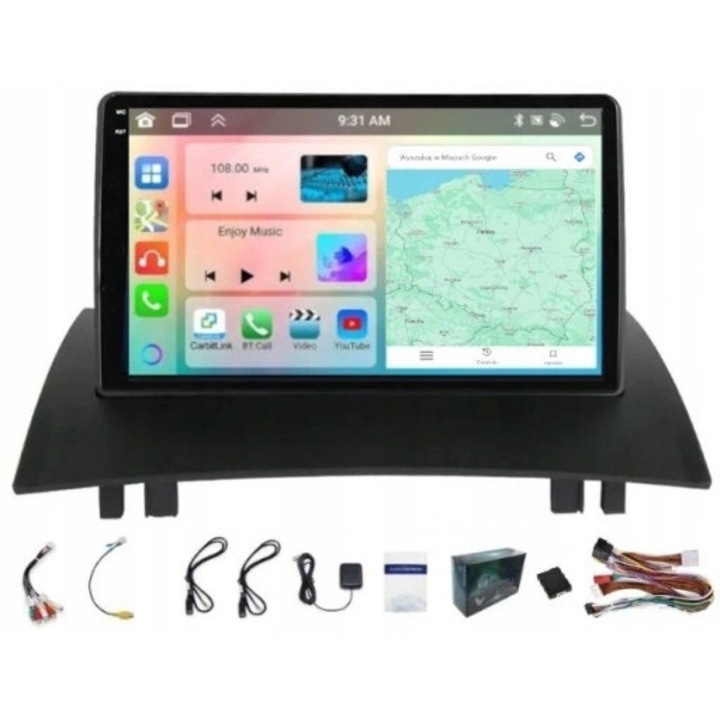 Radio navigatie auto Projack Megane 2 Android 13 9inch negru 4x45W 4GB64GB