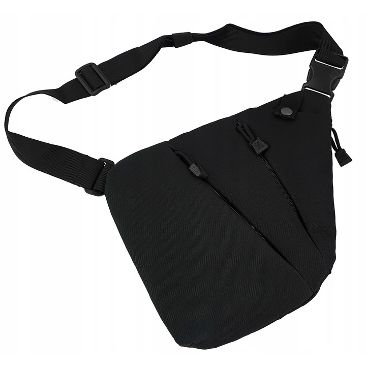 Borseta DKM Kolczan negru poliester 24x30x19cm reglabila