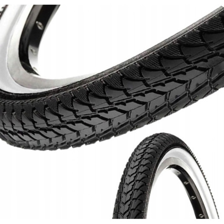 Cauciuc bicicleta CST Control Viva 28x1.75 alb lateral set cu camera aer AV 35mm