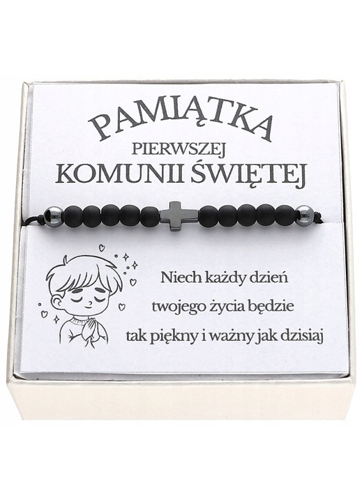 Детска гривна ArtWings оникс хематит 12x25см черна