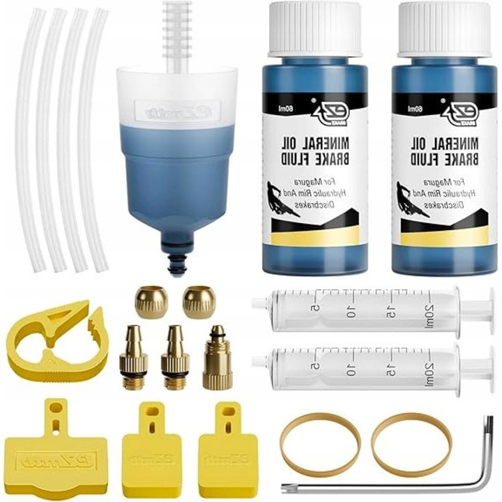 Set aerisire frane hidraulice Magura ulei mineral 120ml accesorii metalice