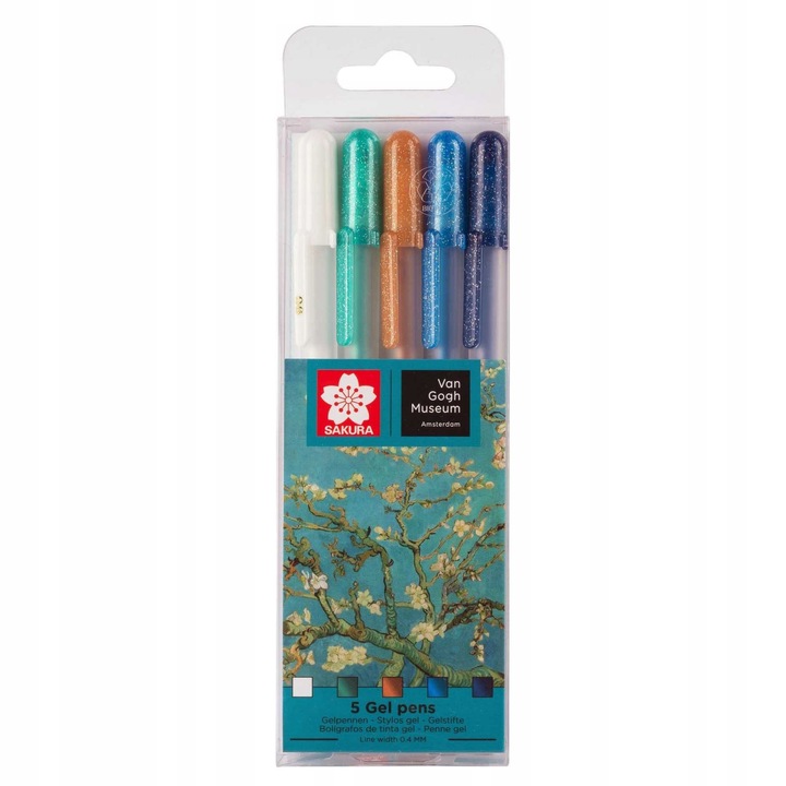 Set pixuri gel Sakura Gelly Roll Van Gogh, 5 culori, multicolor