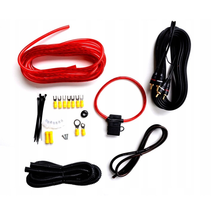 Set cabluri alimentare si semnal LEXTON A1507 5x1x1.5m, 30A, negru