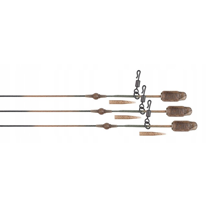 Set 3 accesorii monturi FOX Leadcore Heli Clip 50lb 75cm