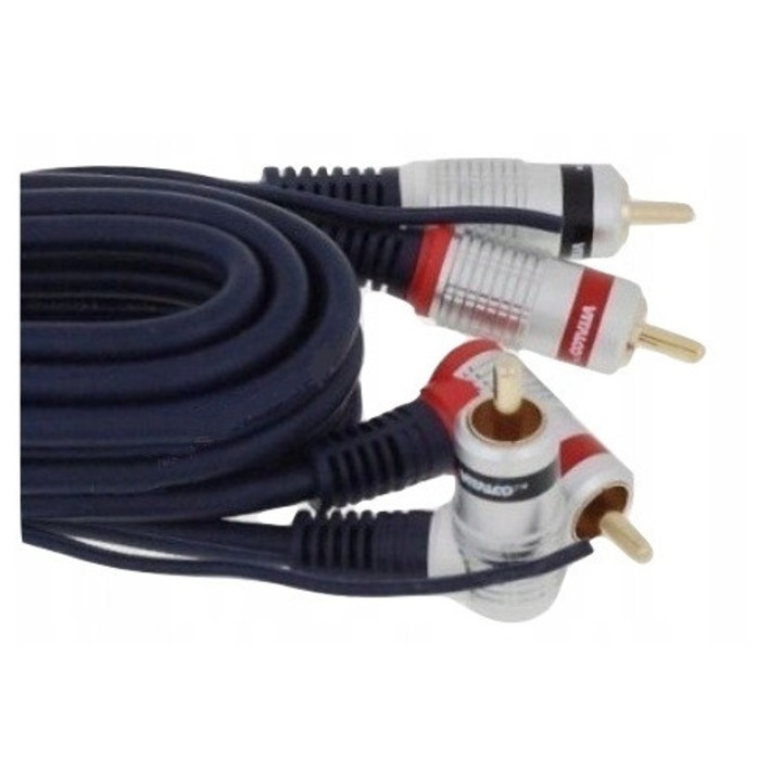 Cablu RCA Vitalco 1,5m unghiular-drept aurit aluminiu OFC