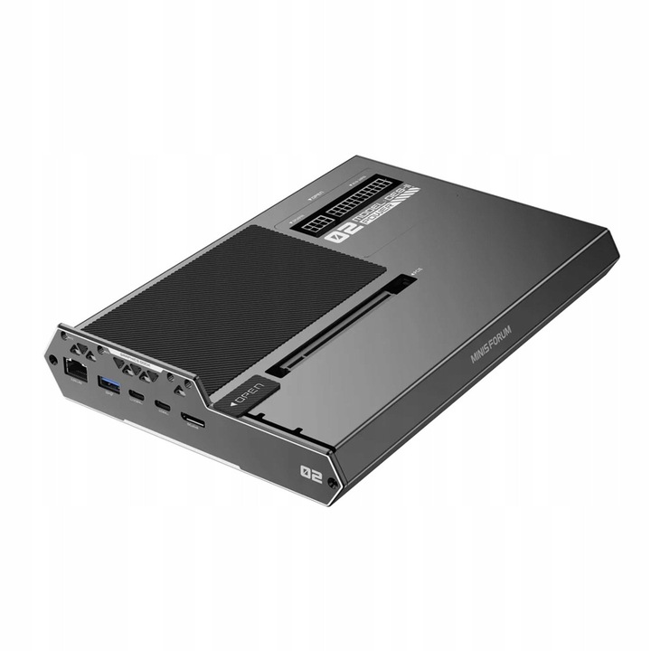 Докинг станция eGPU Minisforum DEG2, PCIe 4.0 x4, Thunderbolt 5, черна, 258x174x43mm