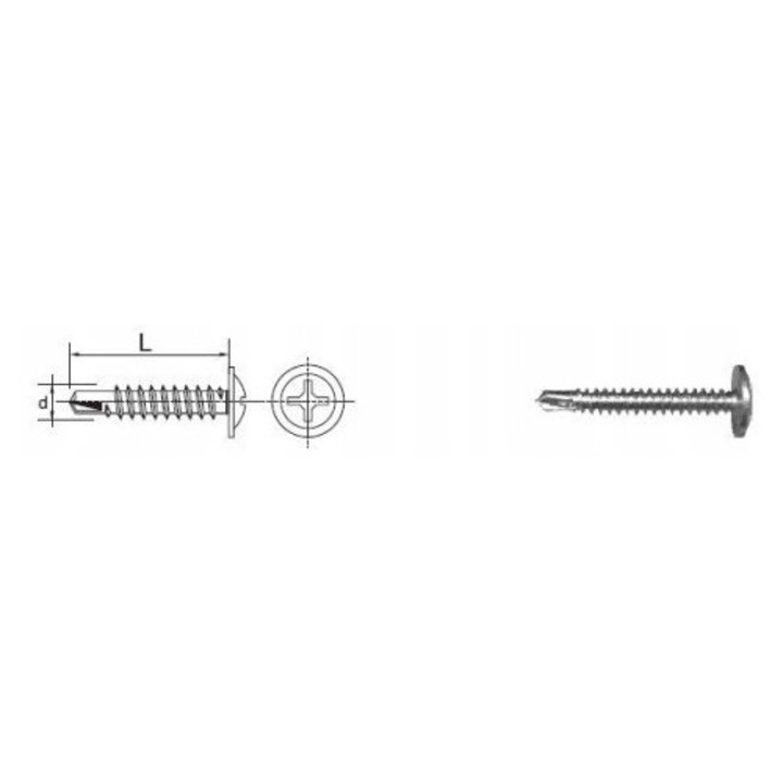 Suruburi autofiletante PGB 4,2x13mm zincate set 1000 buc
