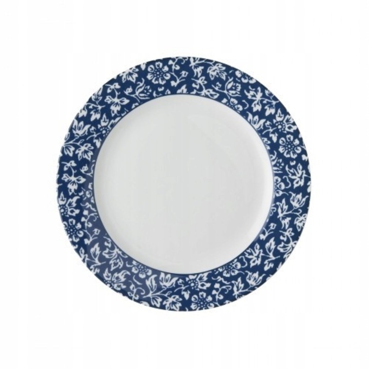 Farfurie desert Laura Ashley, portelan, alb albastru, 18cm, flori