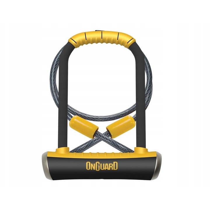 Lacat bicicleta Onguard PitBull Mini, otel calit, negru, 14x9x14cm, cablu 120cm