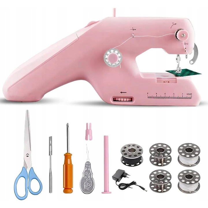 Masina de cusut manuala portabila pentru incepatori set cu accesorii
