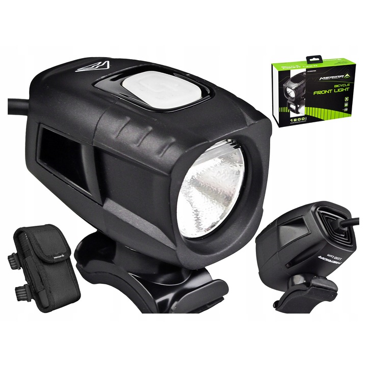 Lampa fata bicicleta Merida 1200lm LED USB acumulator 8000mAh negru